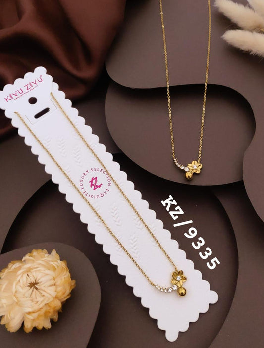 Elegant Floral Crystal Charm Necklace