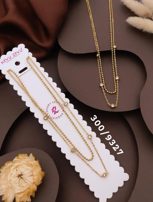 Elegant Double Layer Beaded Crystal Necklace