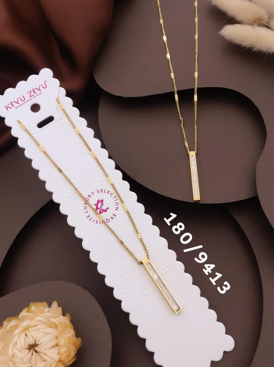 Elegant Gold-Tone Minimal Bar Pendant Necklace