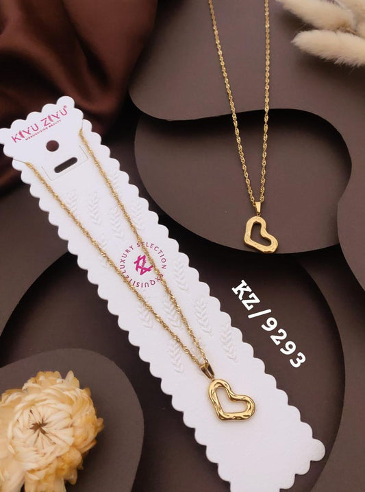 Elegant Gold-Tone Heart Pendant Necklace
