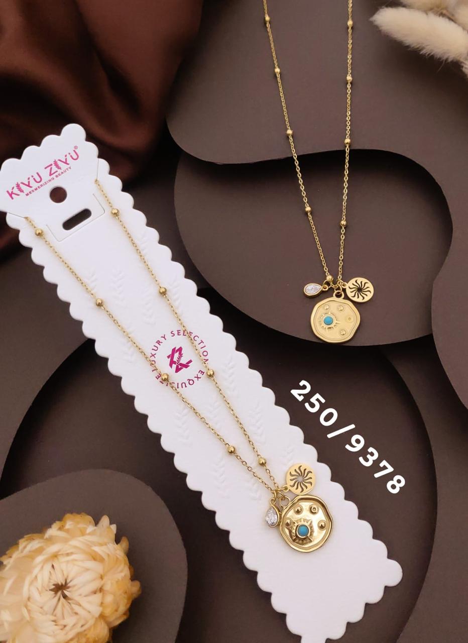 Elegant Blue Stone Celestial Charm Necklace