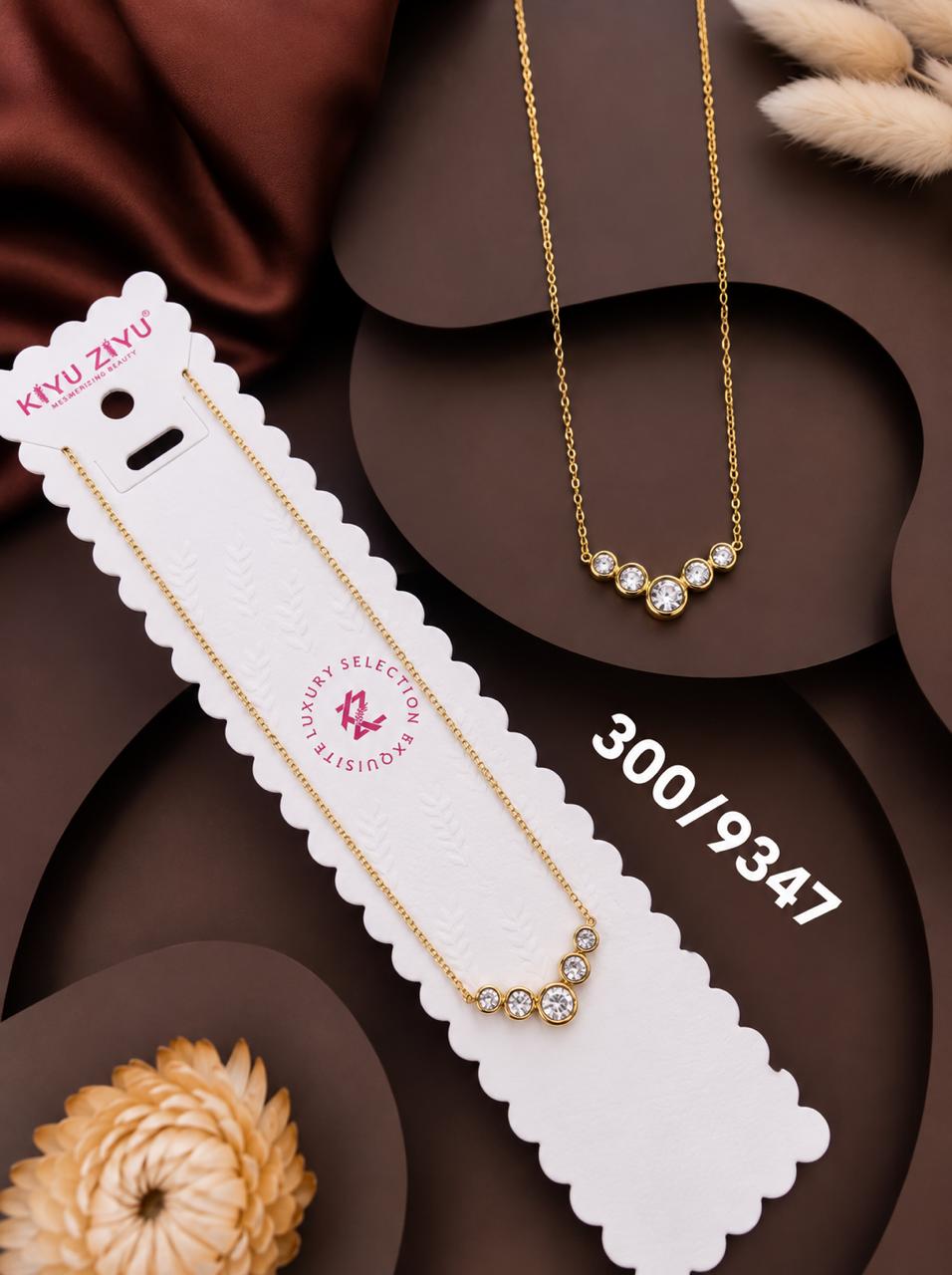 Elegant Graduated Crystal V-Shape Gold-Tone Necklace