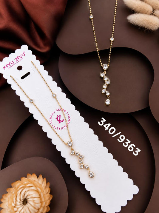 Elegant Crystal Leaf Drop Necklace