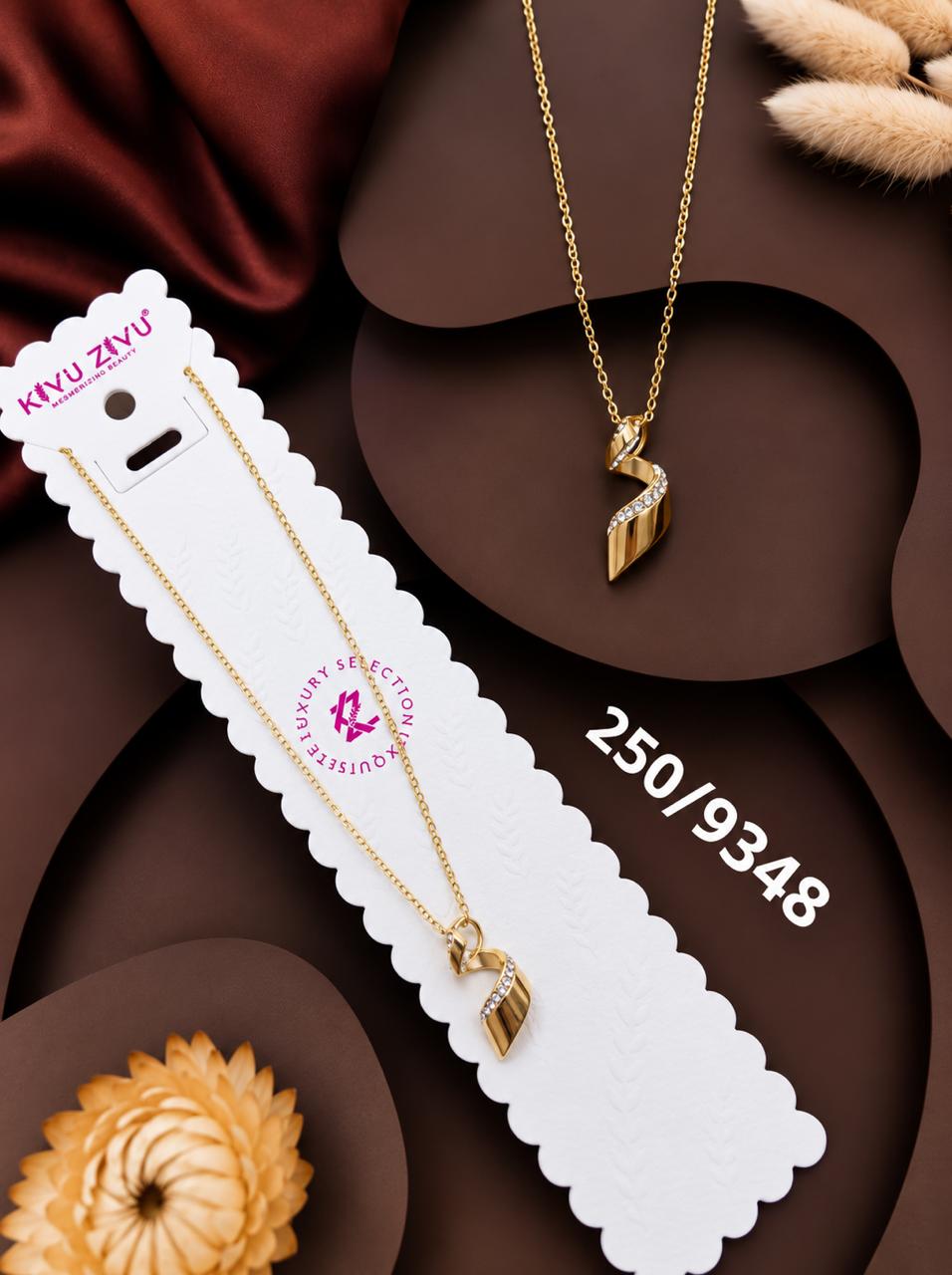 Elegant Twisted Crystal Ribbon Pendant Necklace