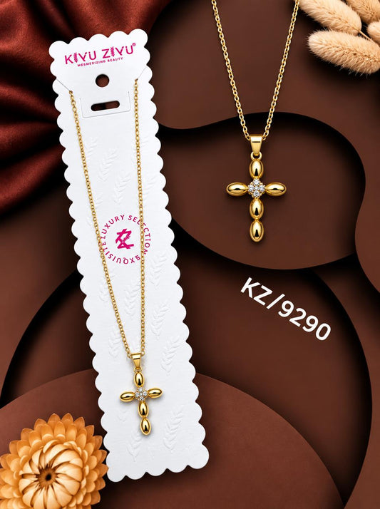 Elegant Crystal Cross Pendant Necklace