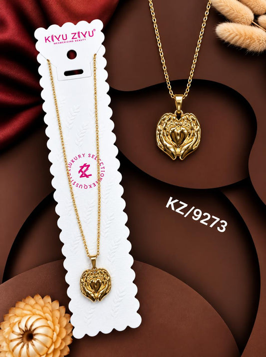 Elegant Heart & Hands Love Pendant Necklace