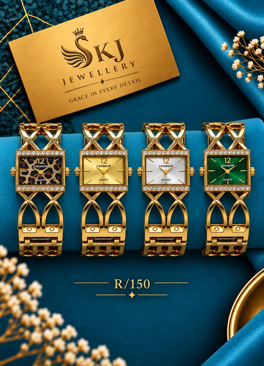Luxury Crystal Square Dial Bracelet Watch