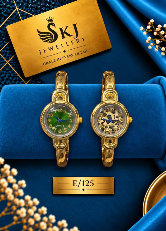 Elegant Gold-Tone Round Bracelet Watch