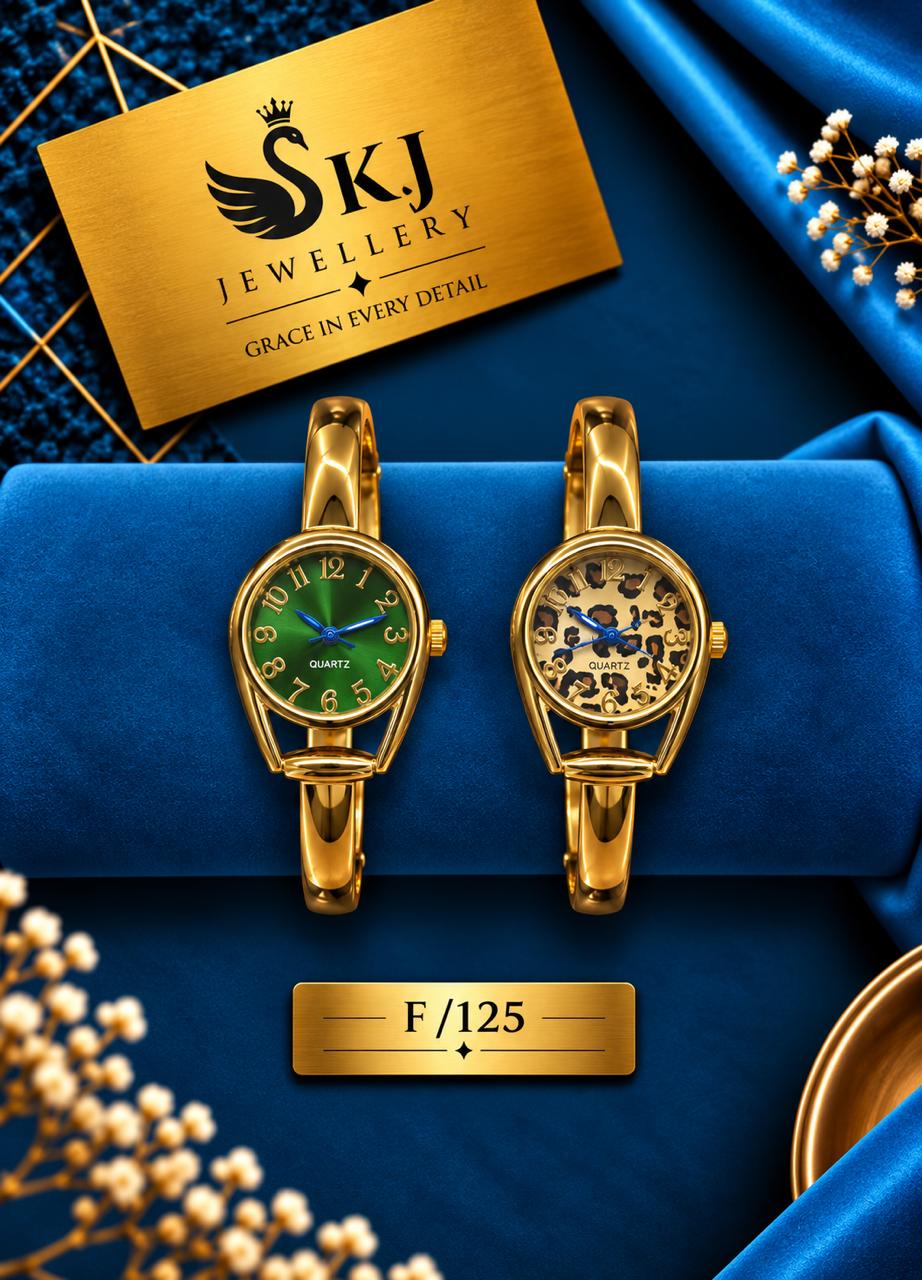 Elegant Gold-Tone Oval Bracelet Watch