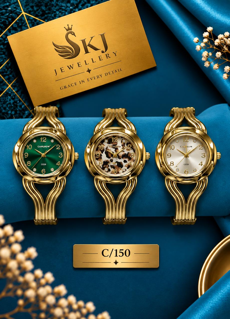 Luxury Gold-Tone Statement Bracelet Watch