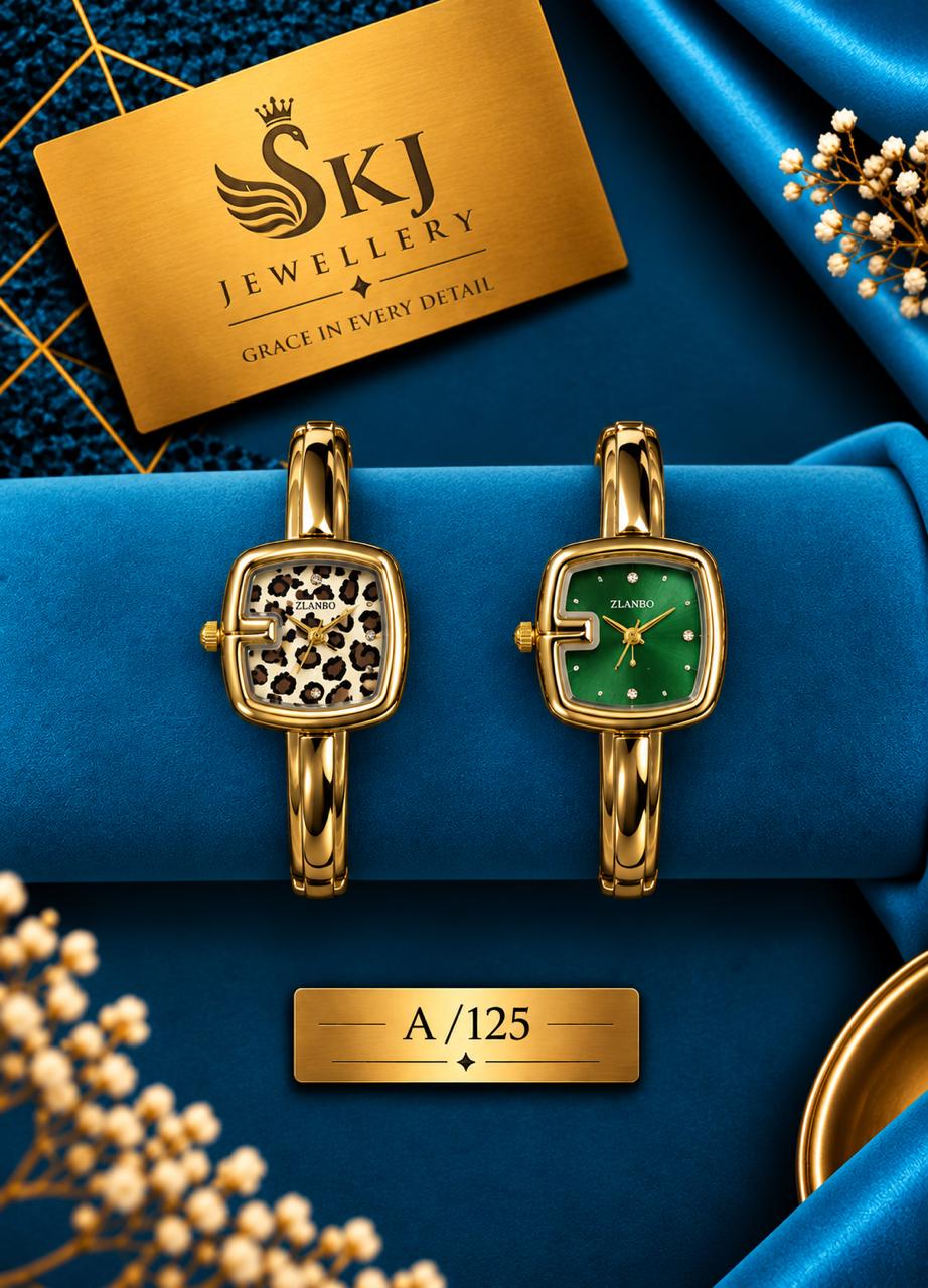Elegant Gold-Tone Square Bracelet Watch