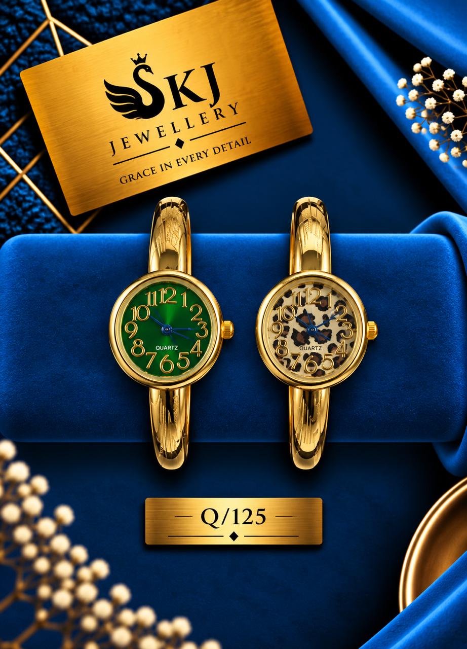 Elegant Gold-Tone Round Bracelet Watch