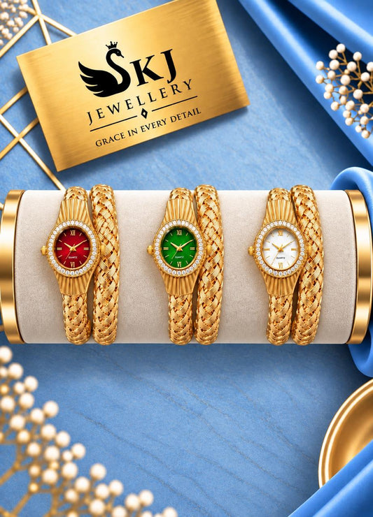 Luxury Gold-Tone Braided Bracelet Watch