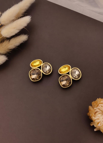 Multicolor Crystal Cluster Statement Earrings